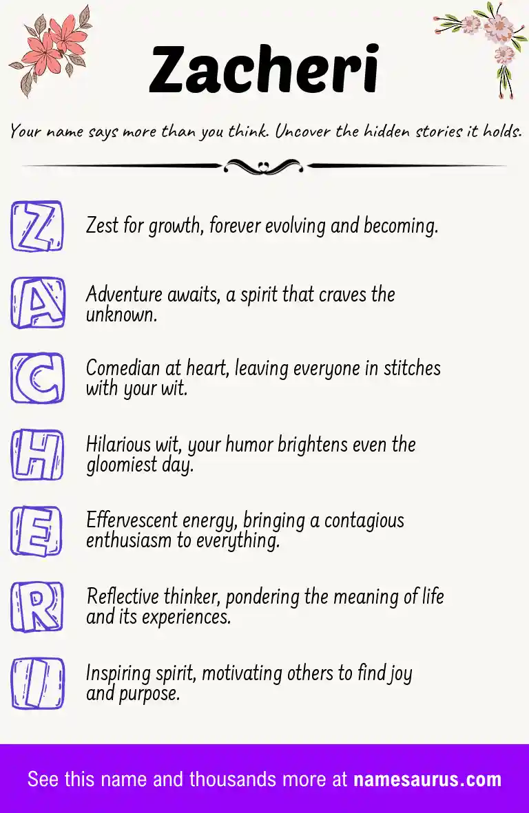 Acrostic poem about Zacheri.