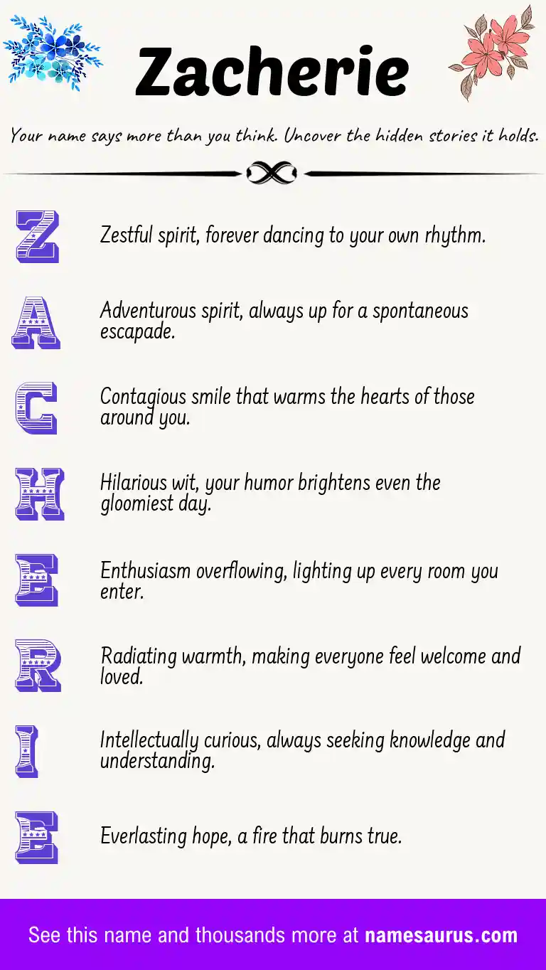 Acrostic poem about Zacherie.
