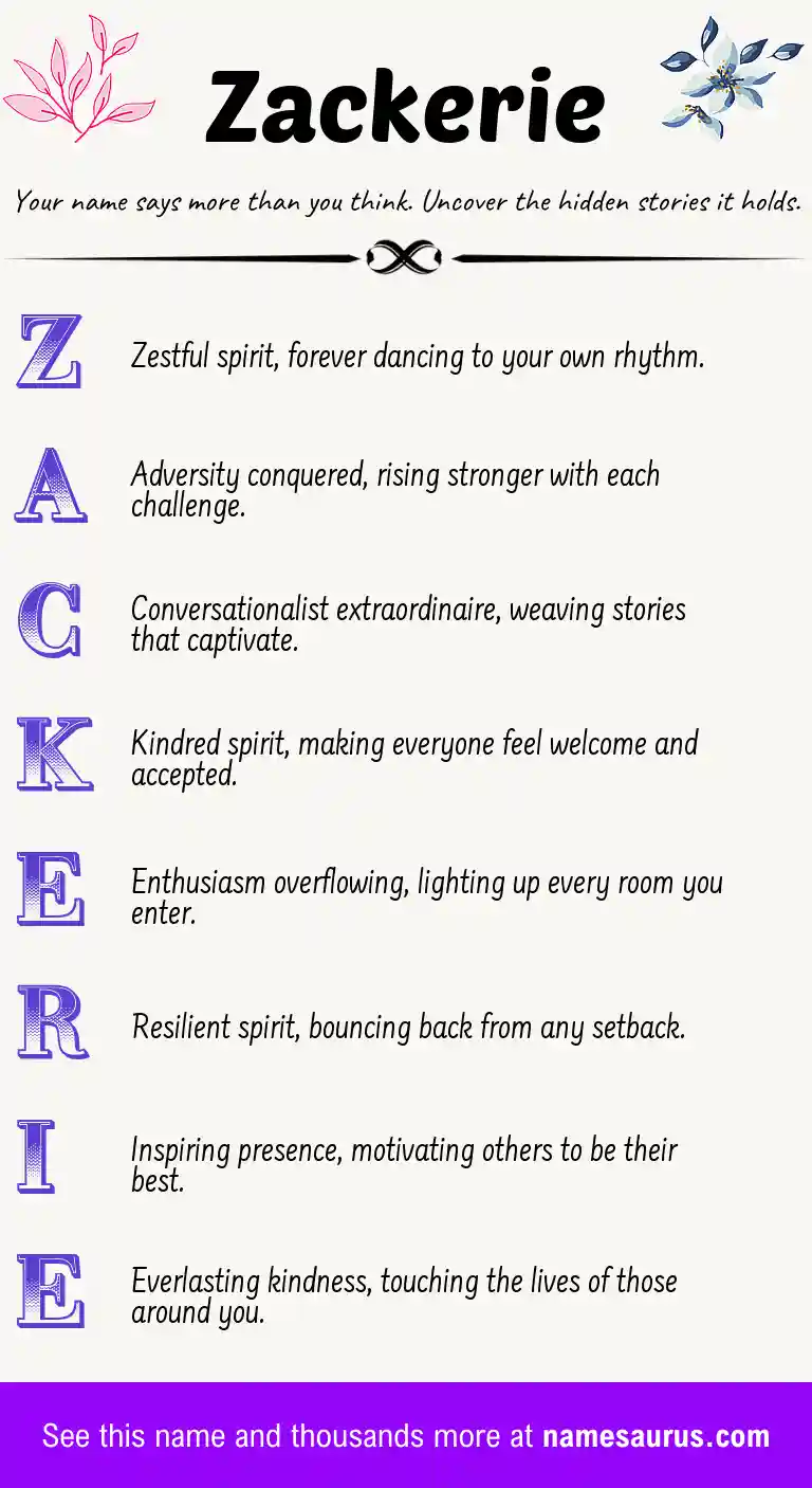 Acrostic poem about Zackerie.