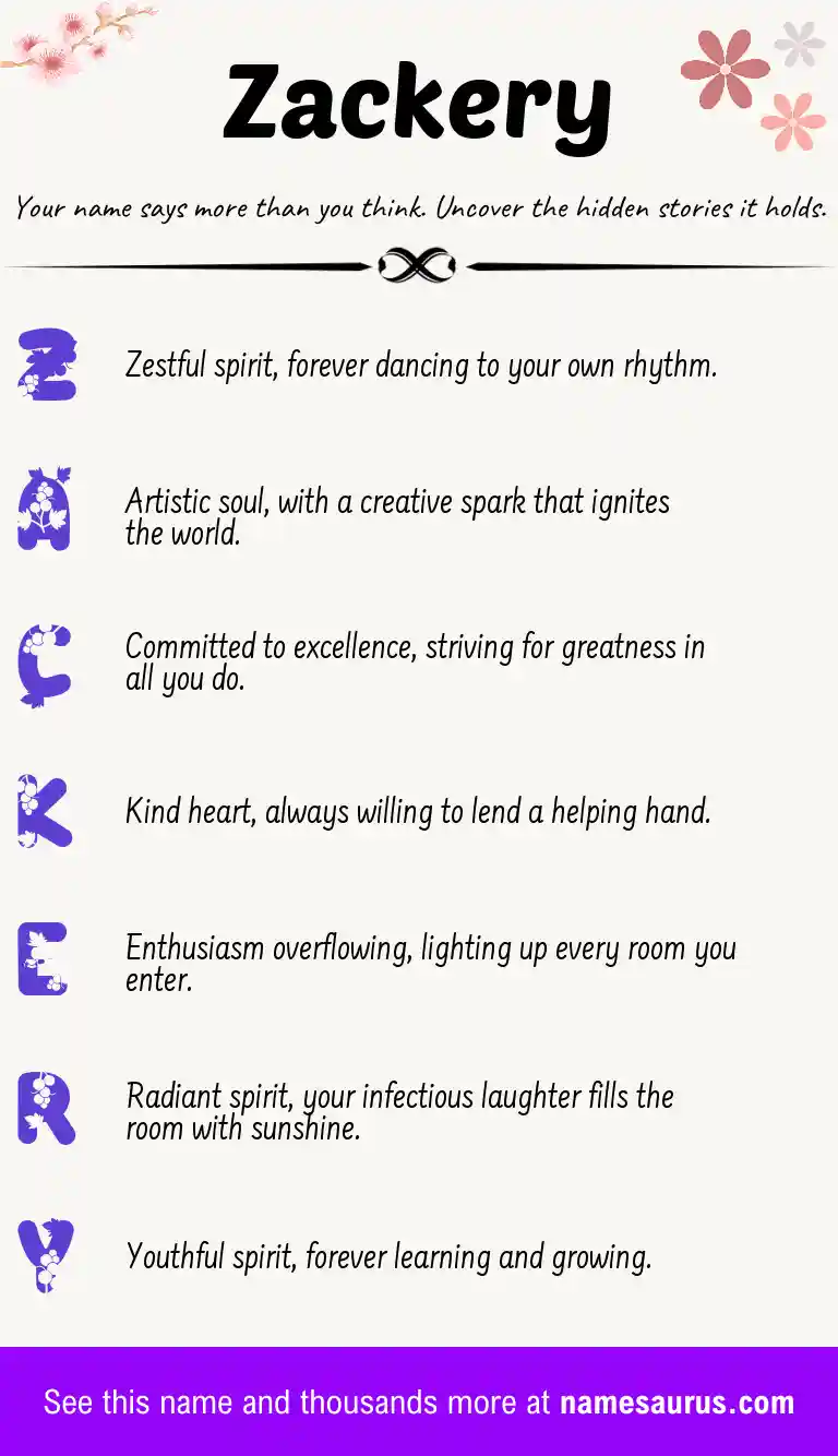 Acrostic poem about Zackery.