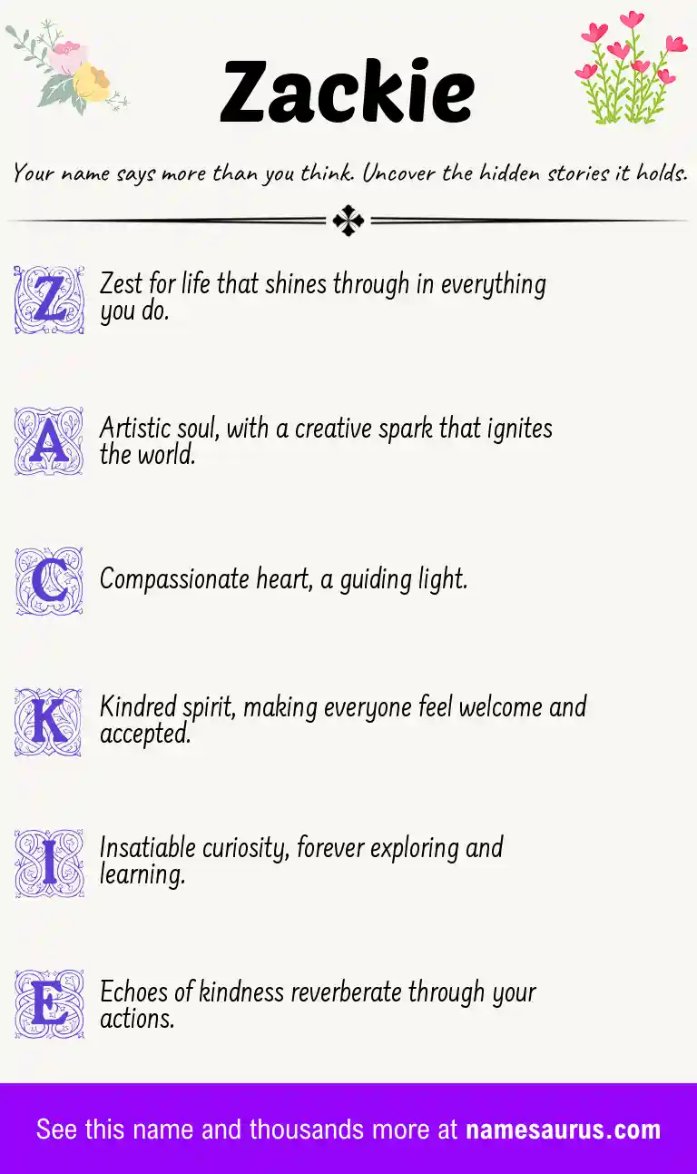 Acrostic poem about Zackie.