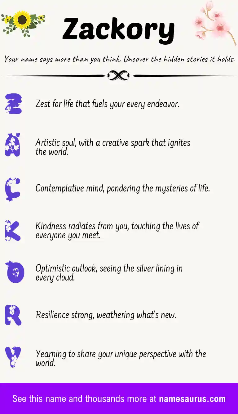 Acrostic poem about Zackory.