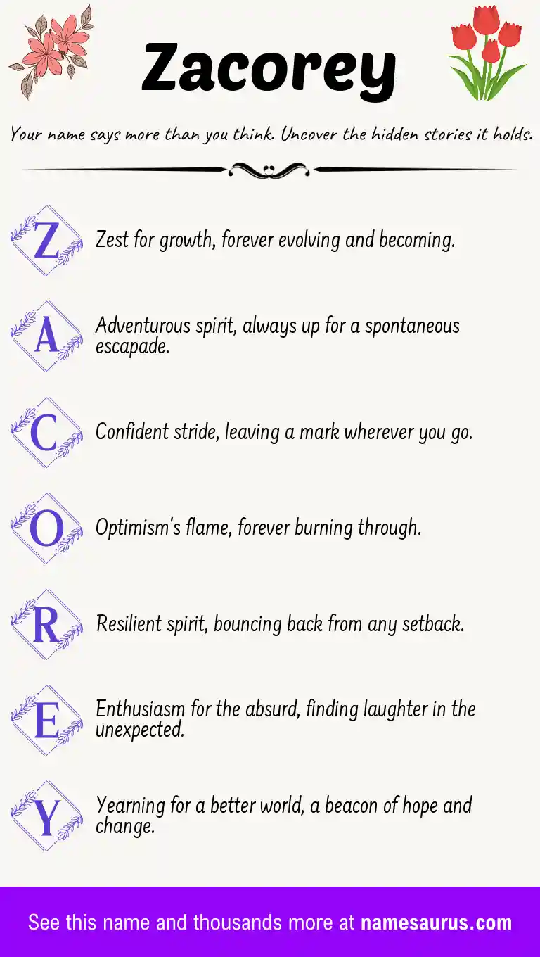 Acrostic poem about Zacorey.