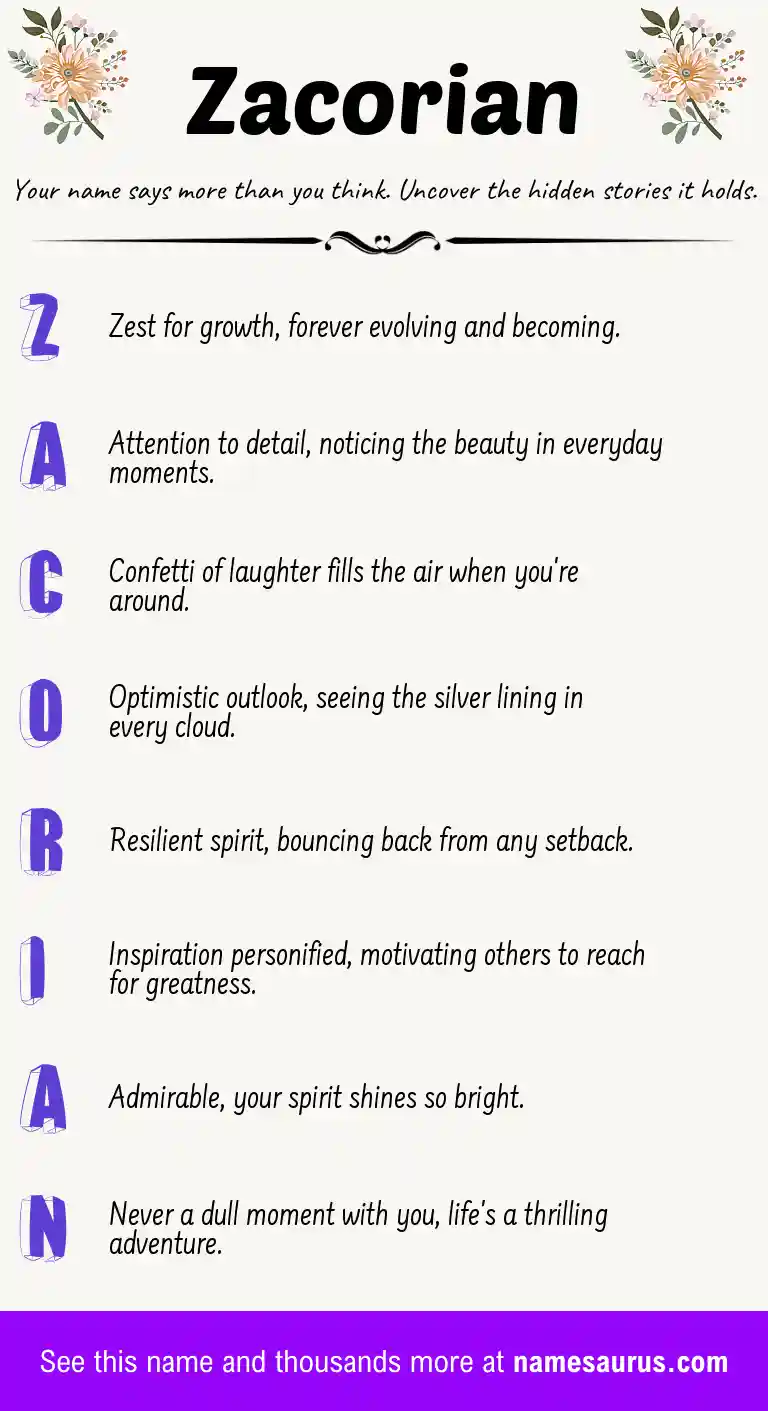 Acrostic poem about Zacorian.