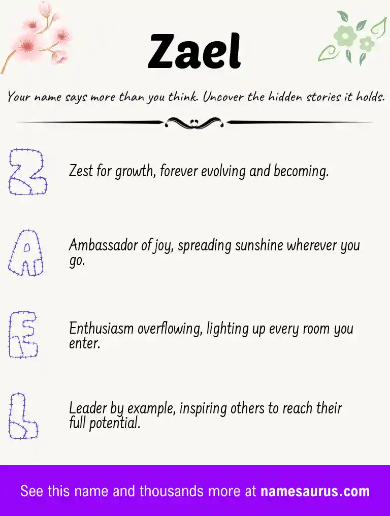 Acrostic poem about Zael.