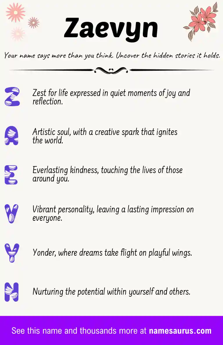 Acrostic poem about Zaevyn.