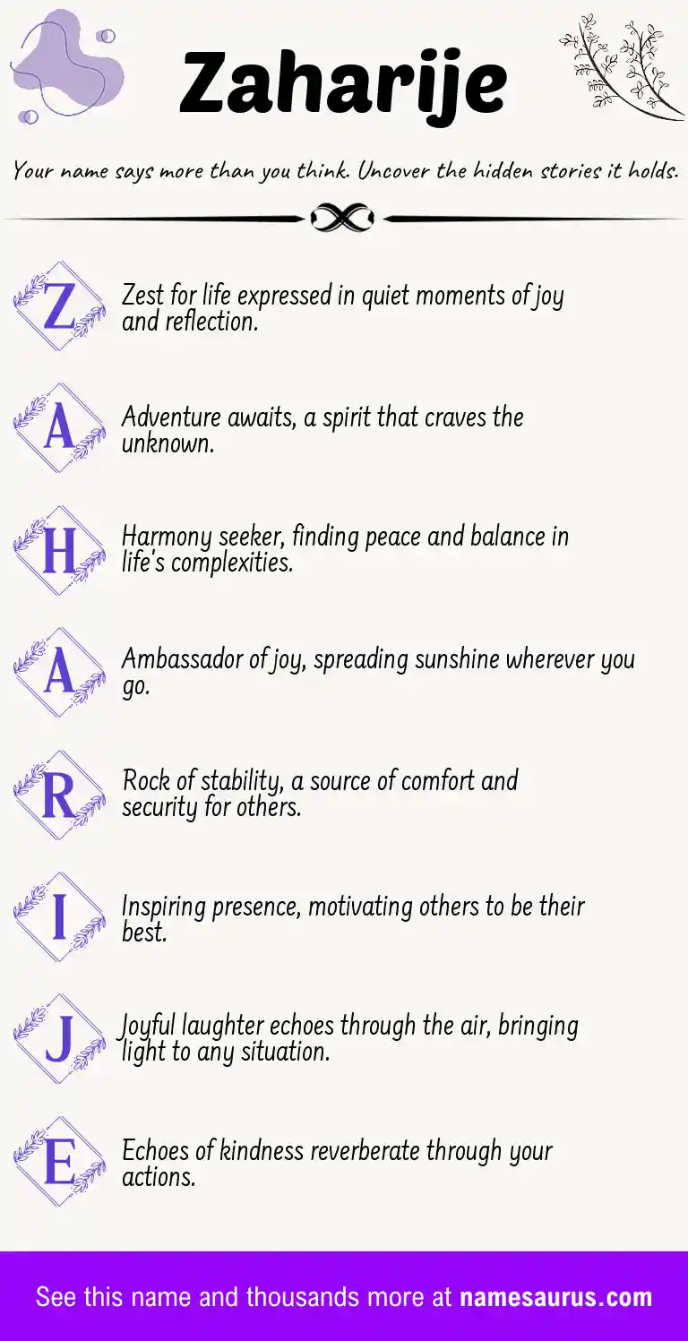 Acrostic poem about Zaharije.