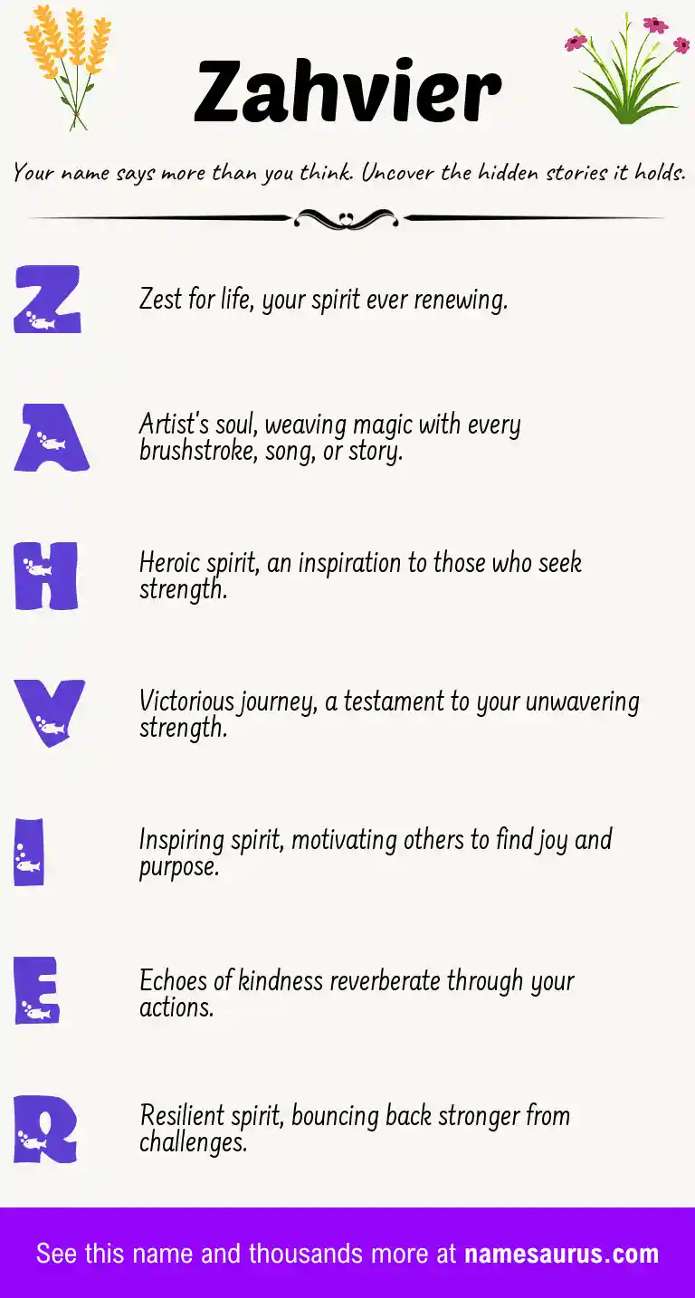 Acrostic poem about Zahvier.