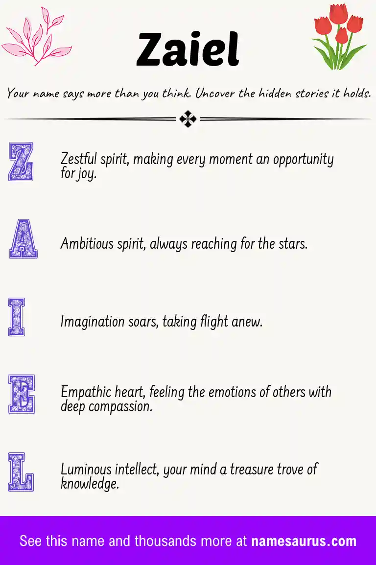 Acrostic poem about Zaiel.