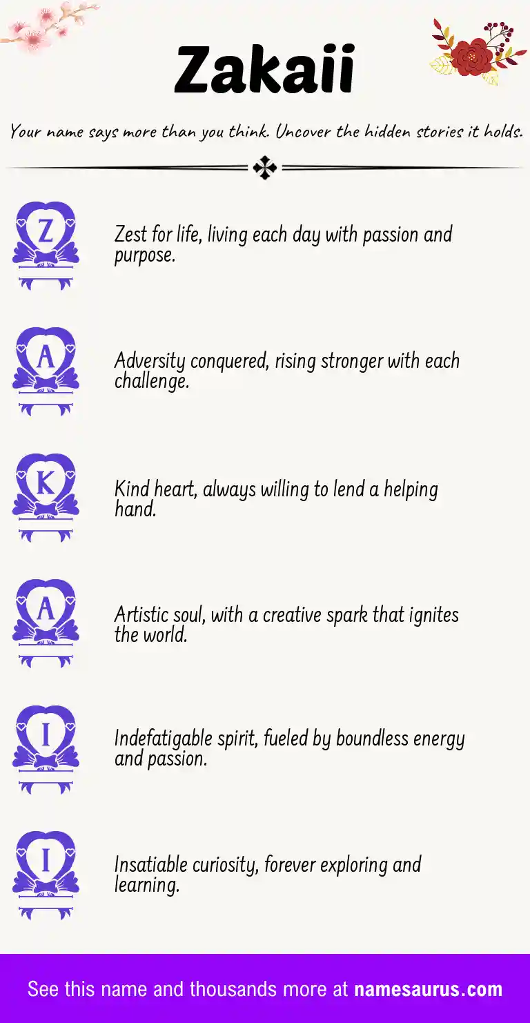 Acrostic poem about Zakaii.