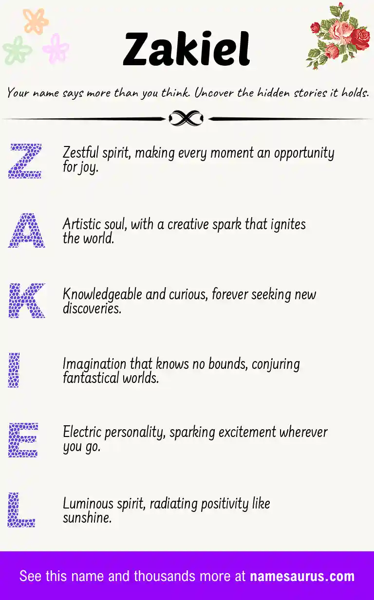 Acrostic poem about Zakiel.
