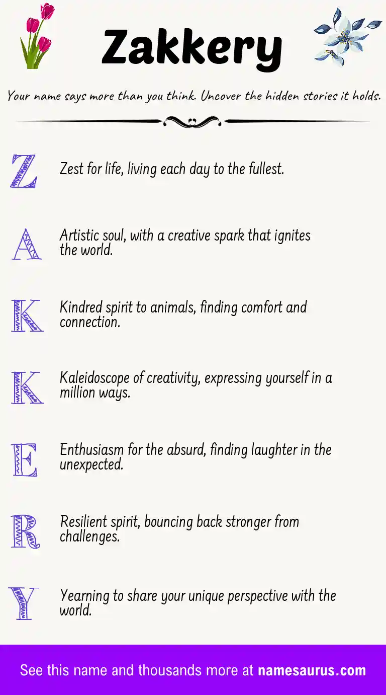 Acrostic poem about Zakkery.
