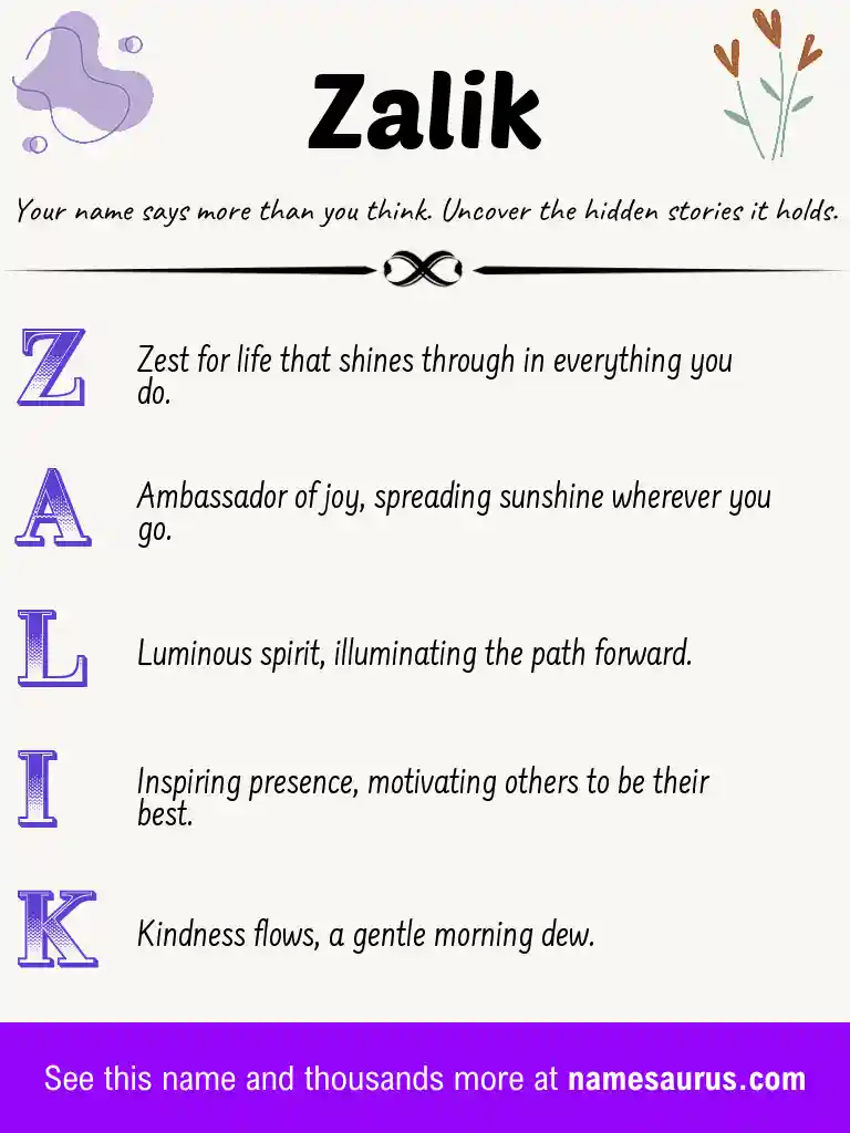 Acrostic poem about Zalik.
