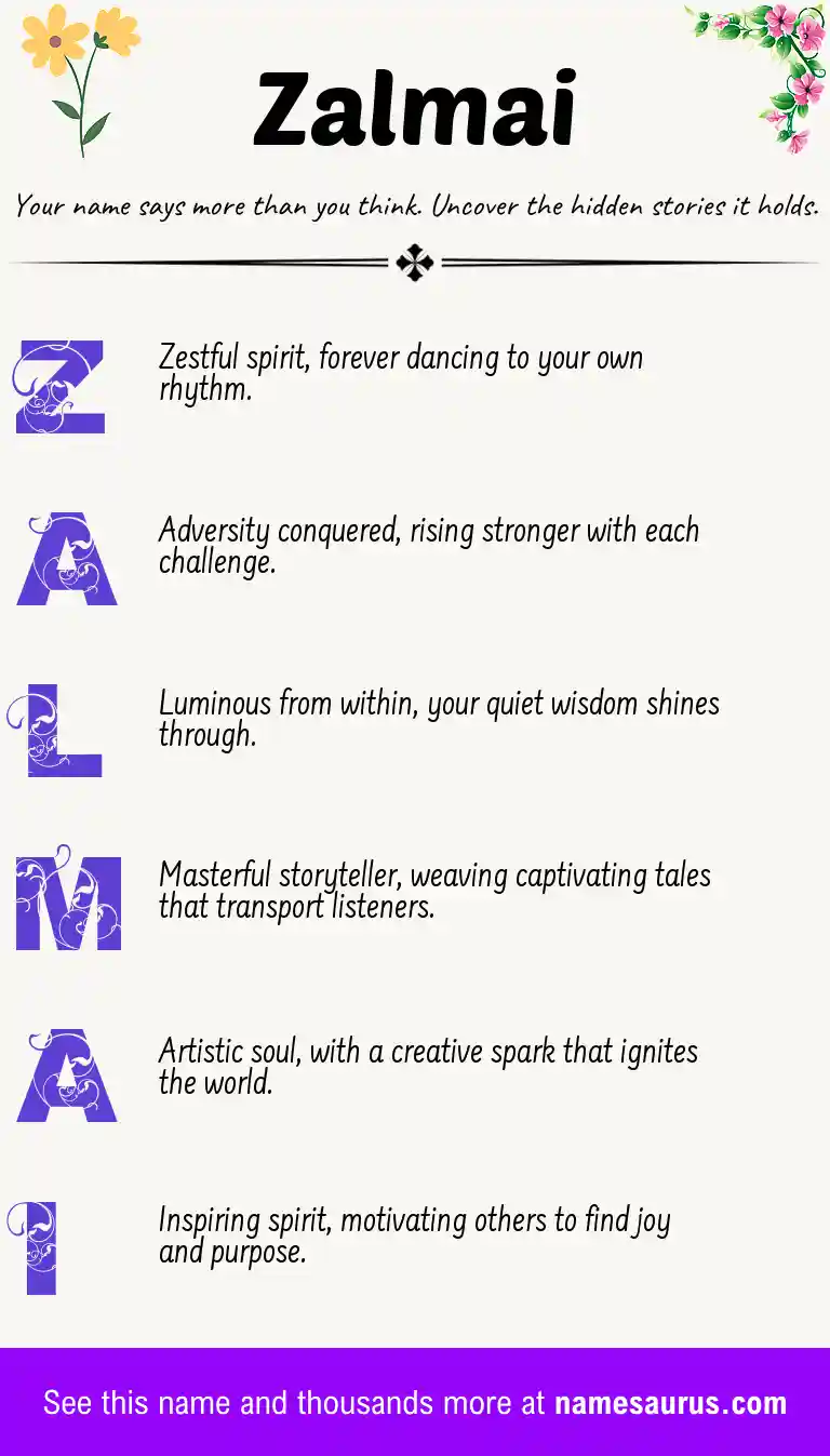 Acrostic poem about Zalmai.