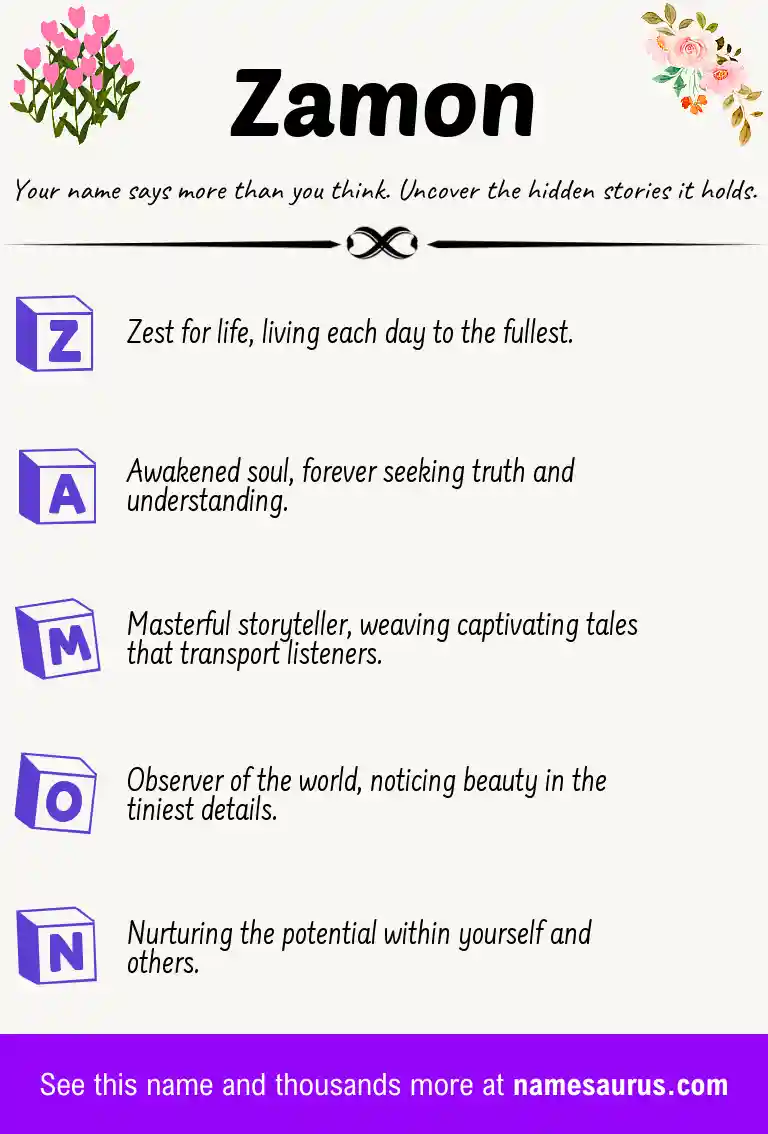 Acrostic poem about Zamon.