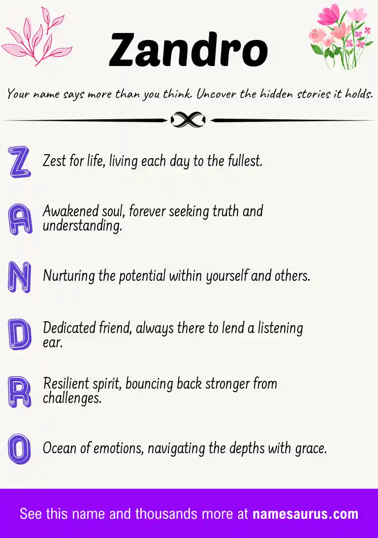 Acrostic poem about Zandro.