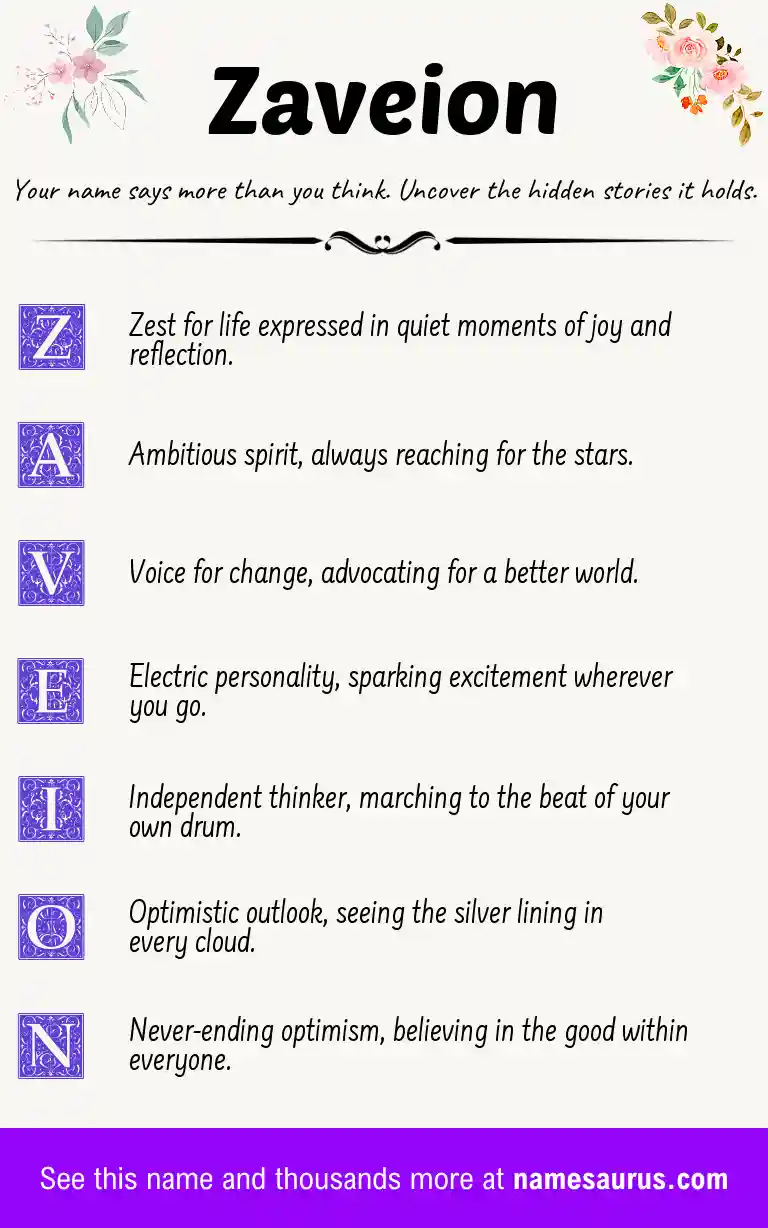 Acrostic poem about Zaveion.