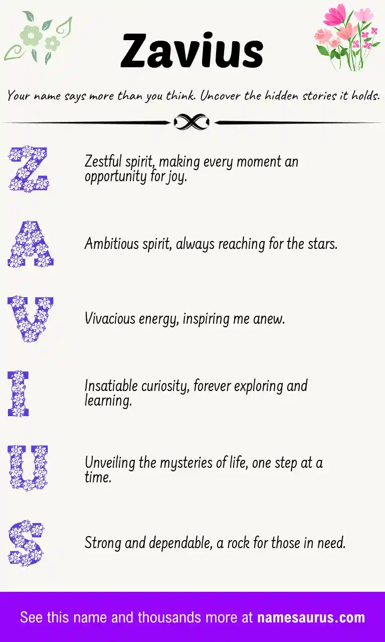 Acrostic poem about Zavius.