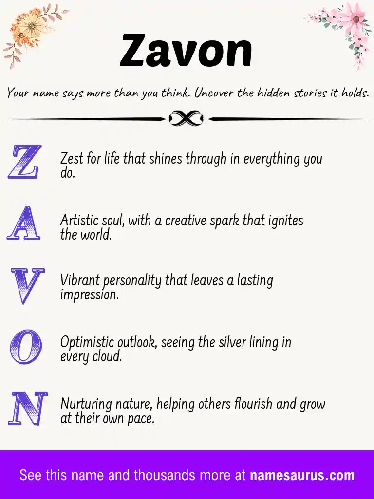 Acrostic poem about Zavon.