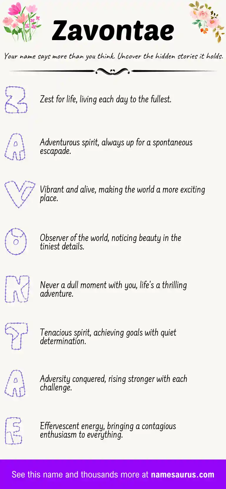 Acrostic poem about Zavontae.