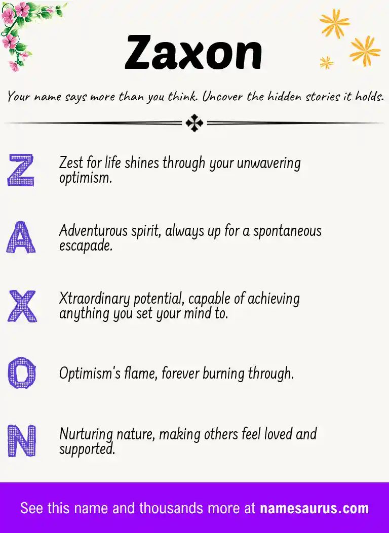 Acrostic poem about Zaxon.