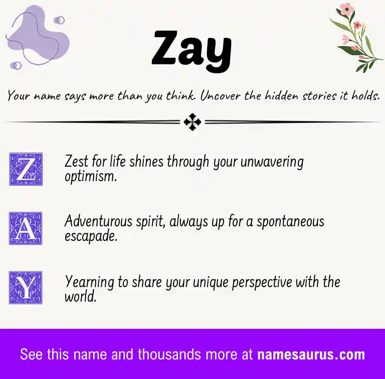Acrostic poem about Zay.