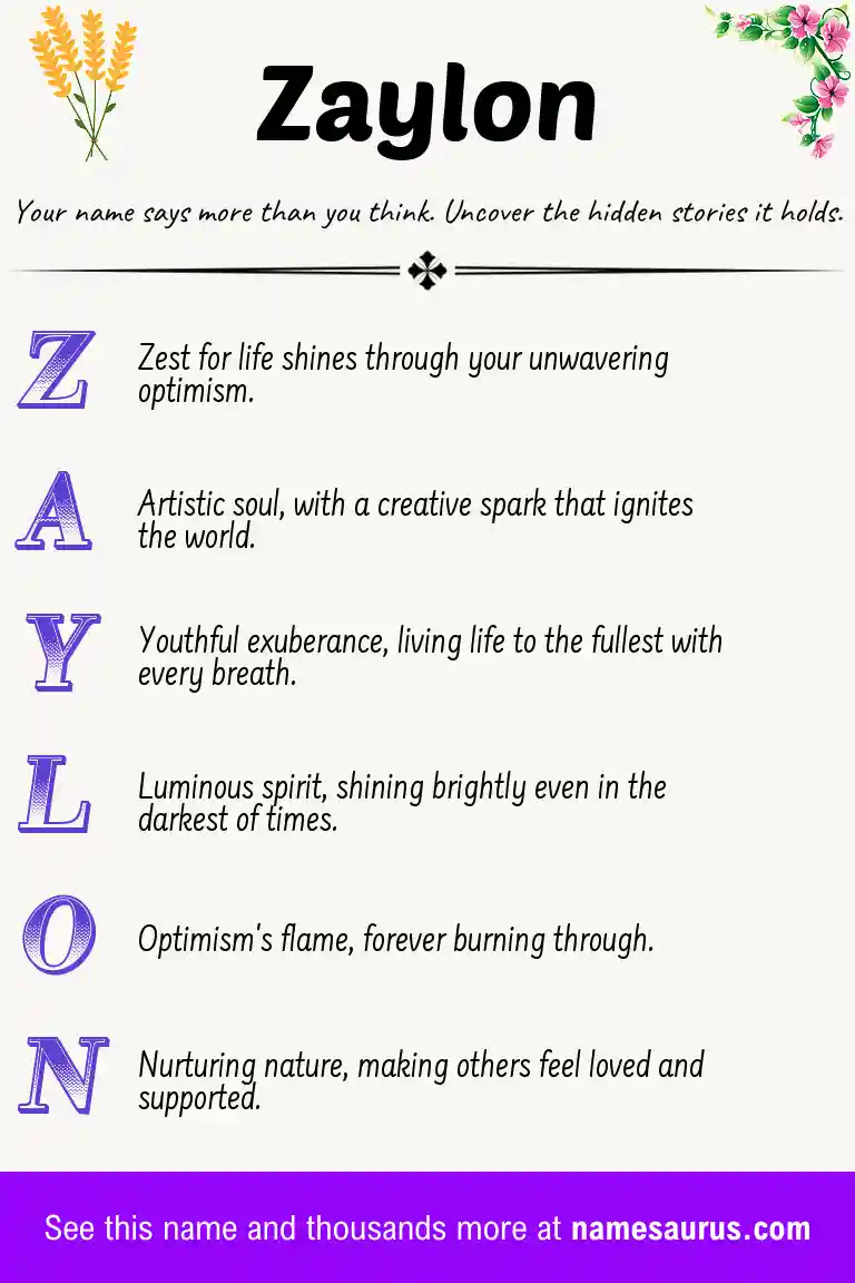 Acrostic poem about Zaylon.