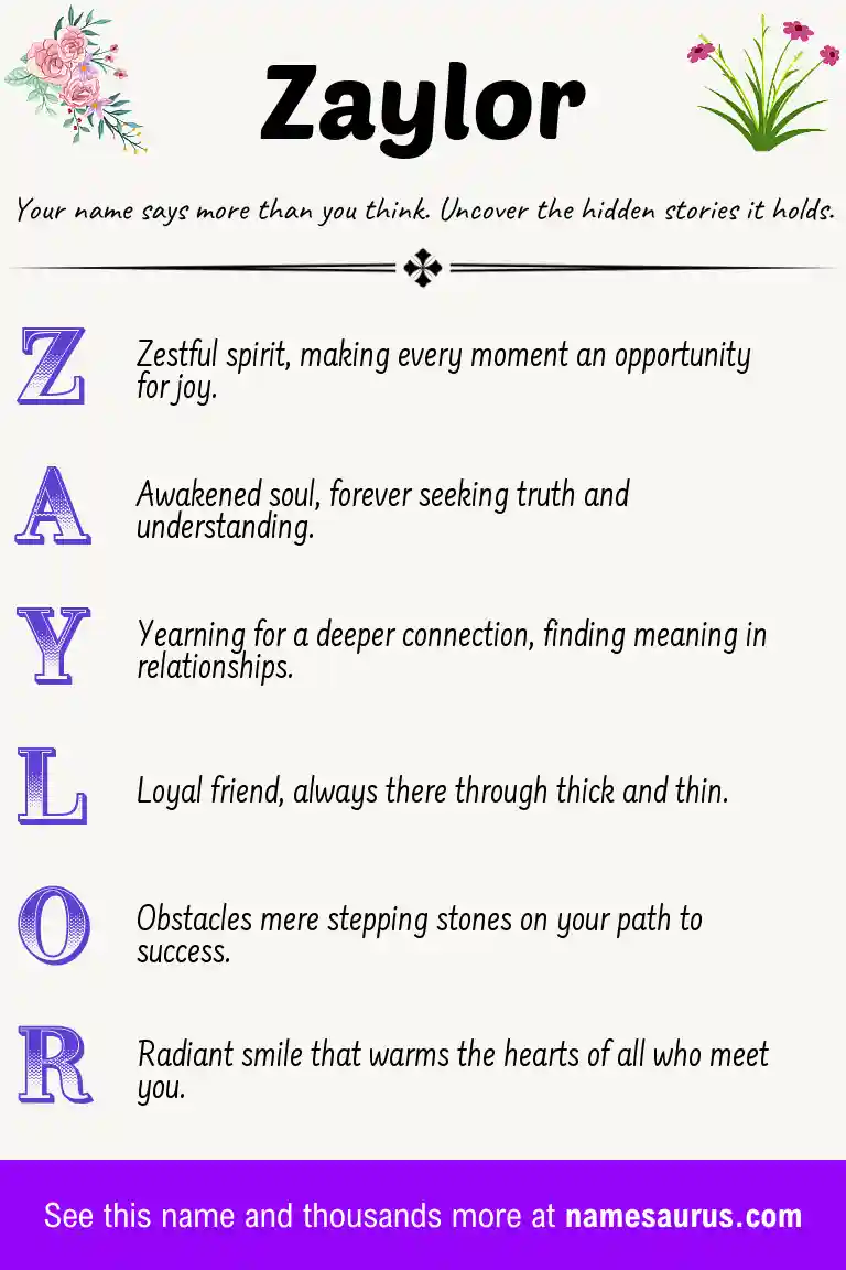 Acrostic poem about Zaylor.
