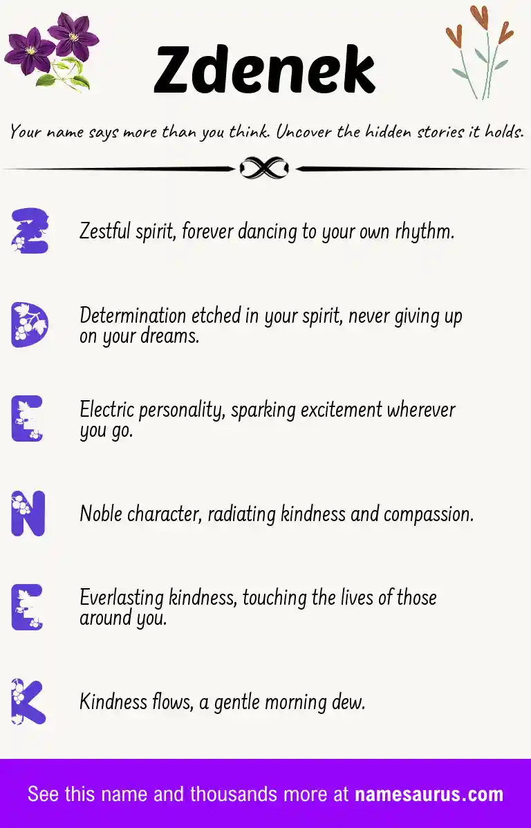 Acrostic poem about Zdenek.