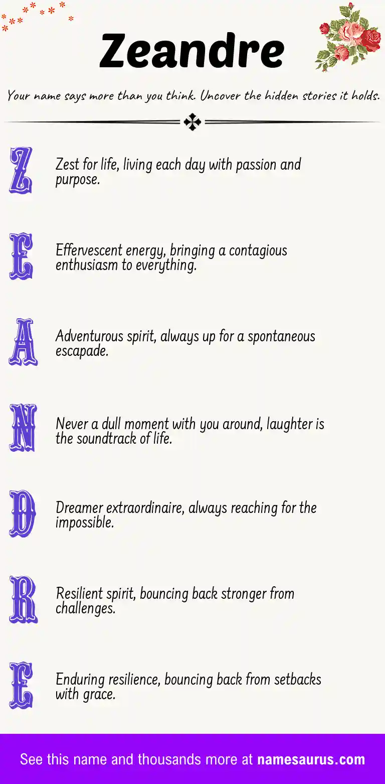 Acrostic poem about Zeandre.