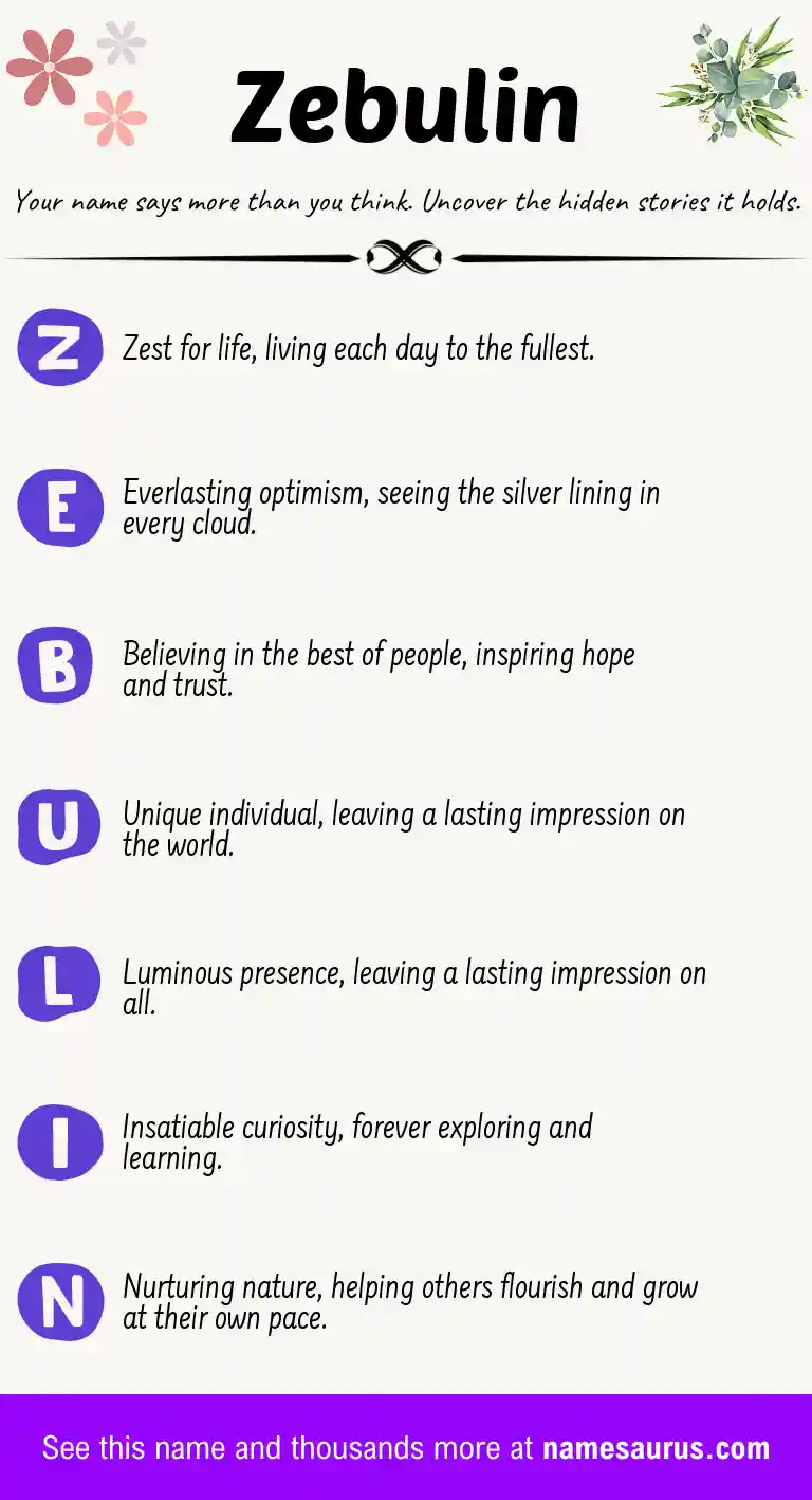 Acrostic poem about Zebulin.