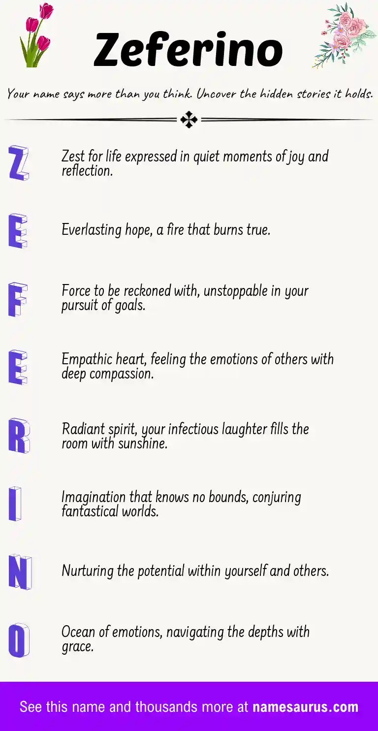 Acrostic poem about Zeferino.