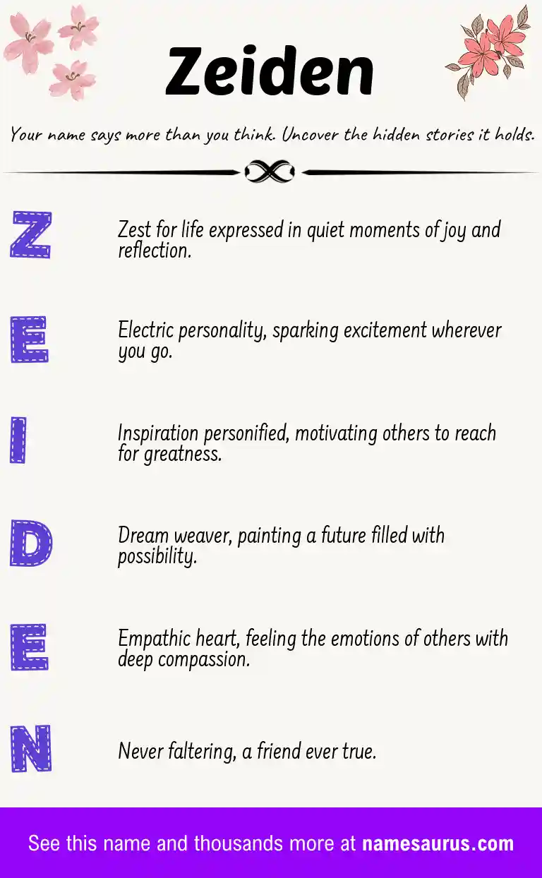 Acrostic poem about Zeiden.