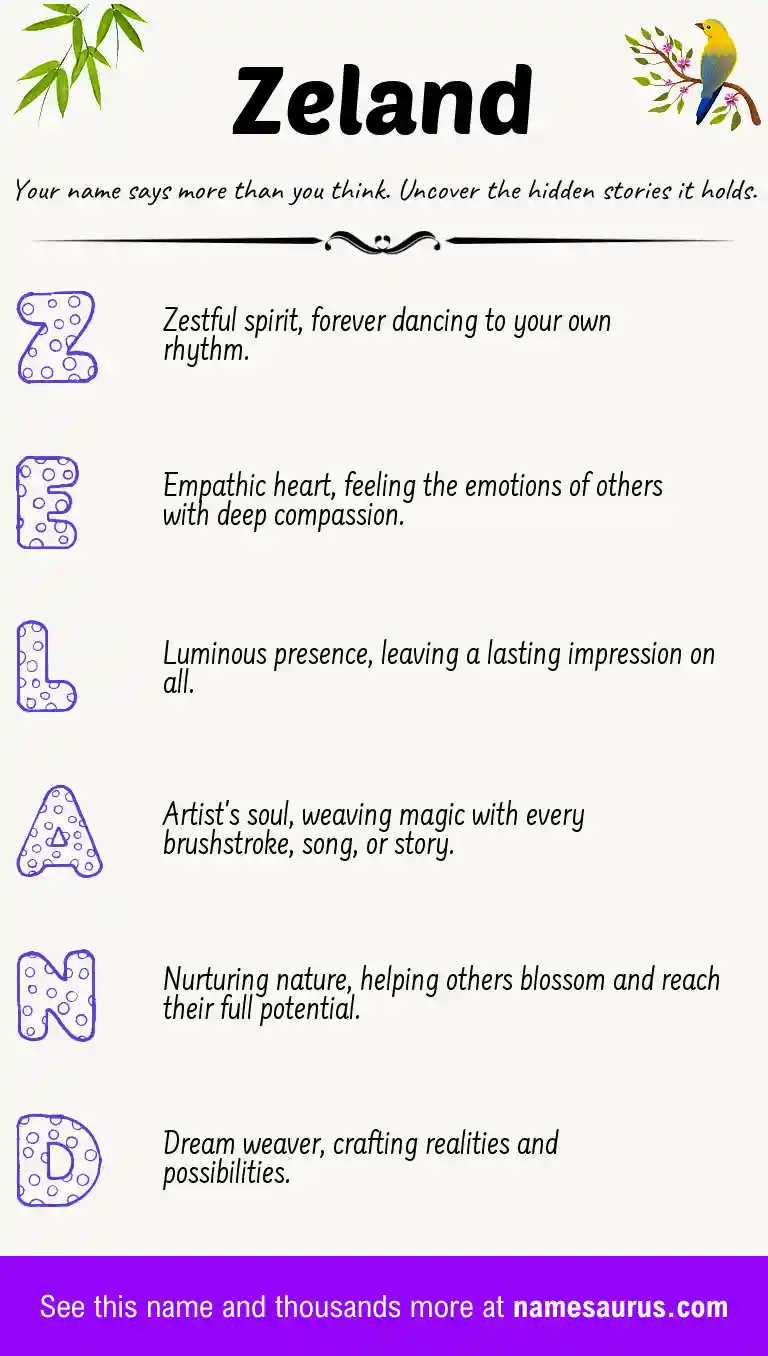 Acrostic poem about Zeland.