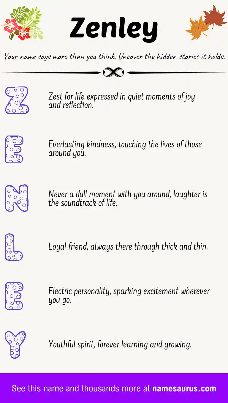 Acrostic poem about Zenley.