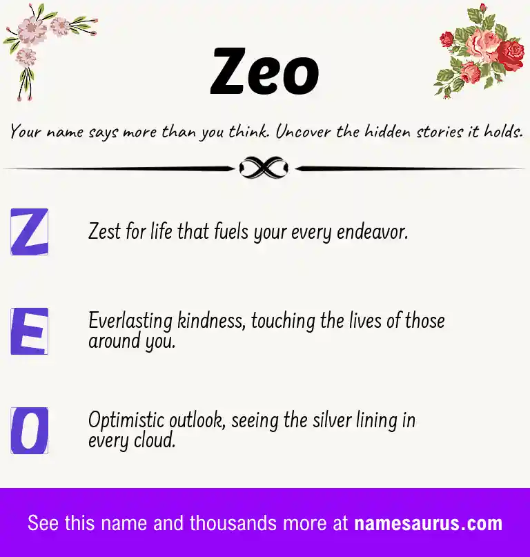 Acrostic poem about Zeo.