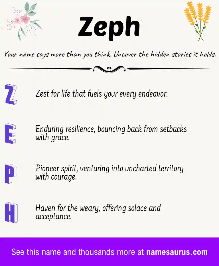 Acrostic poem about Zeph.