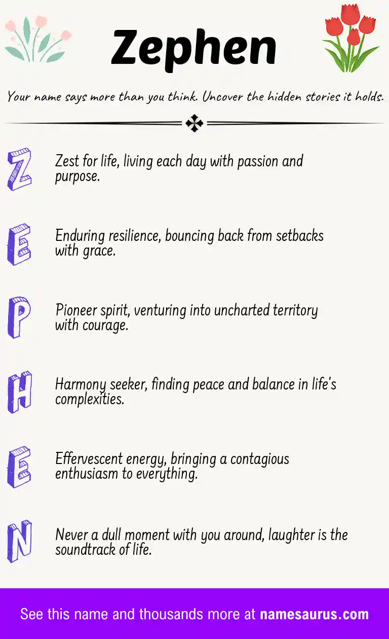 Acrostic poem about Zephen.
