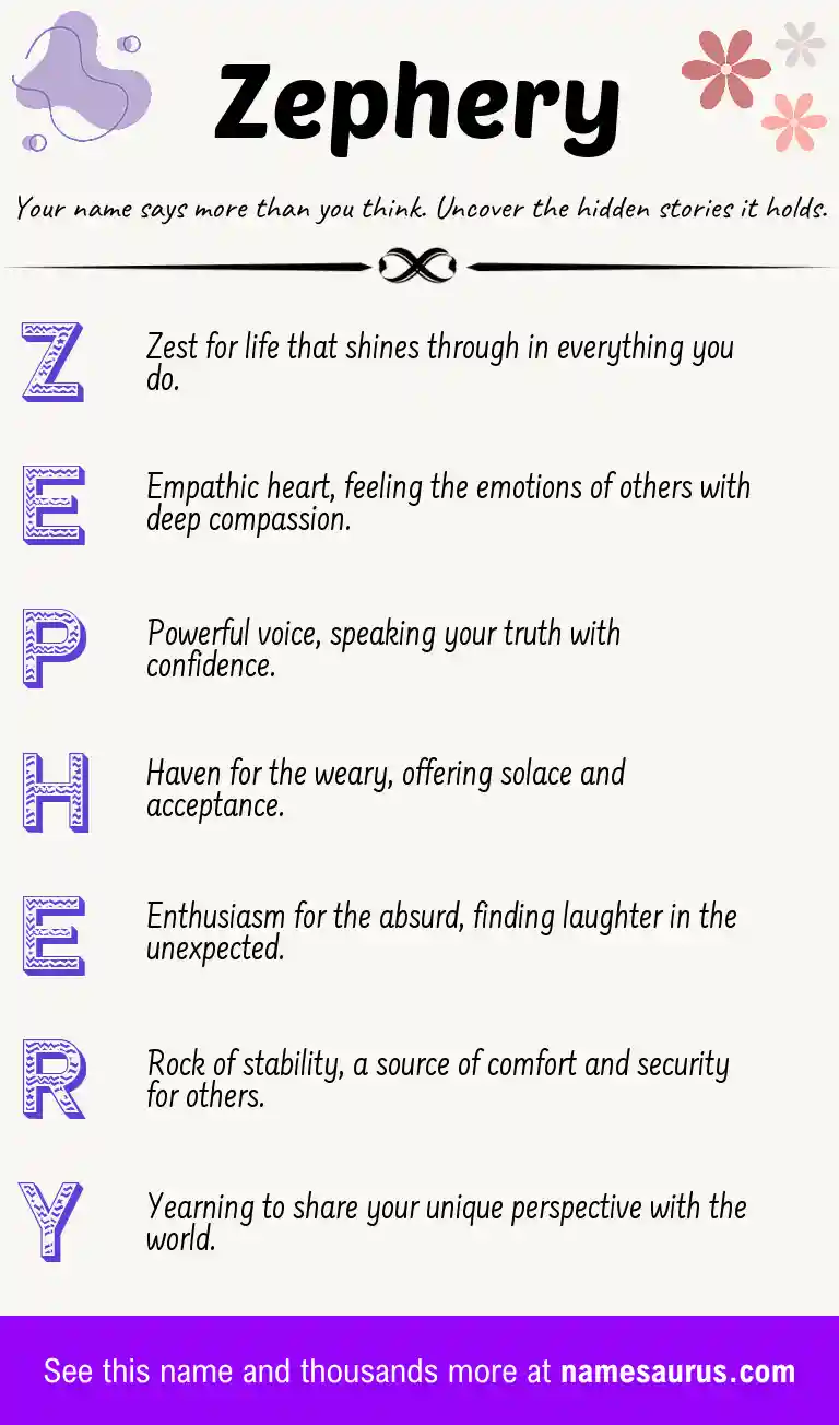 Acrostic poem about Zephery.