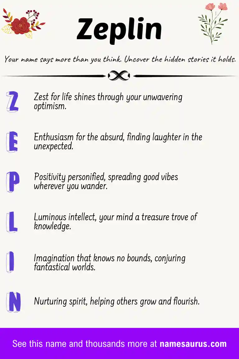 Acrostic poem about Zeplin.