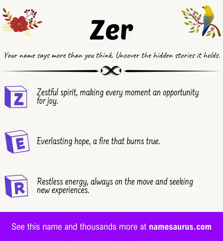 Acrostic poem about Zer.