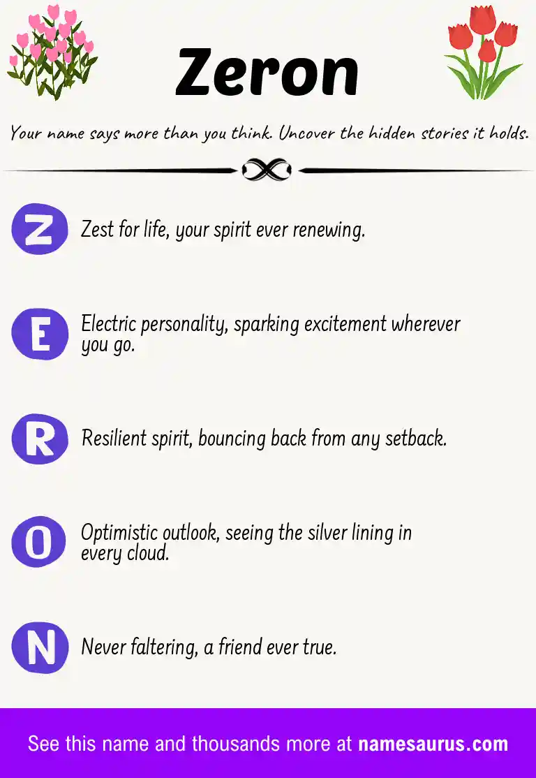 Acrostic poem about Zeron.