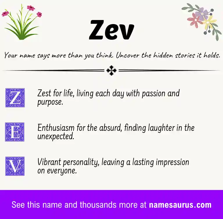 Acrostic poem about Zev.