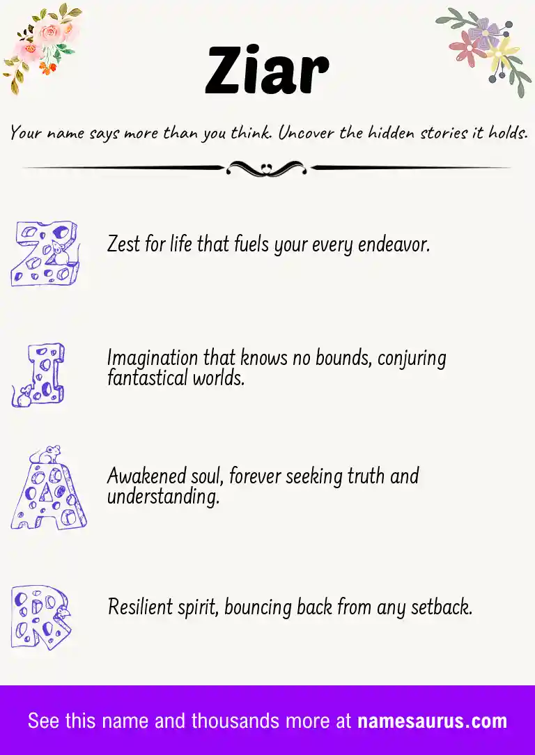 Acrostic poem about Ziar.