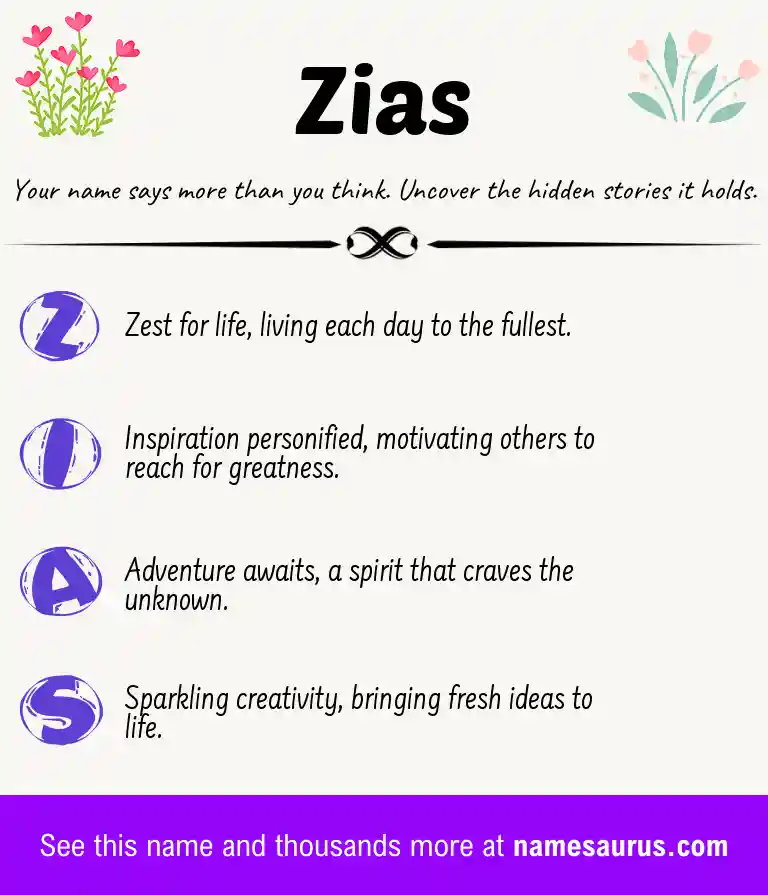 Acrostic poem about Zias.