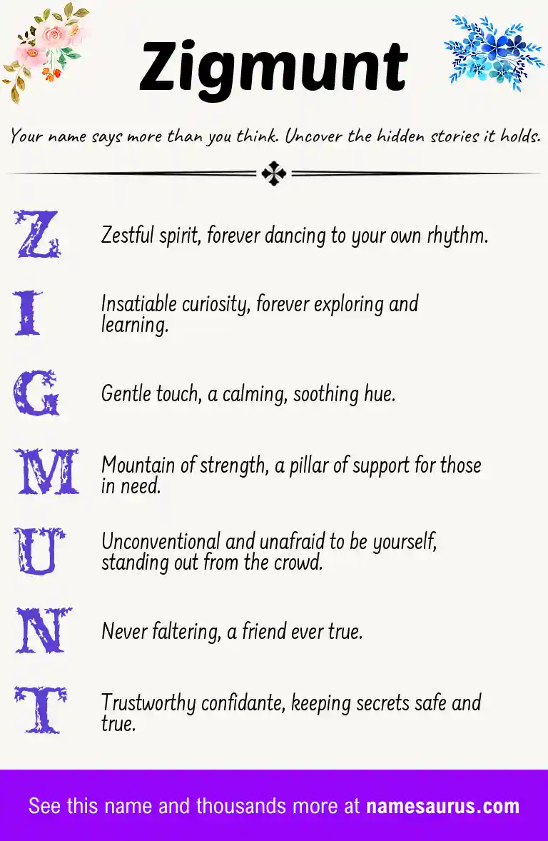 Acrostic poem about Zigmunt.