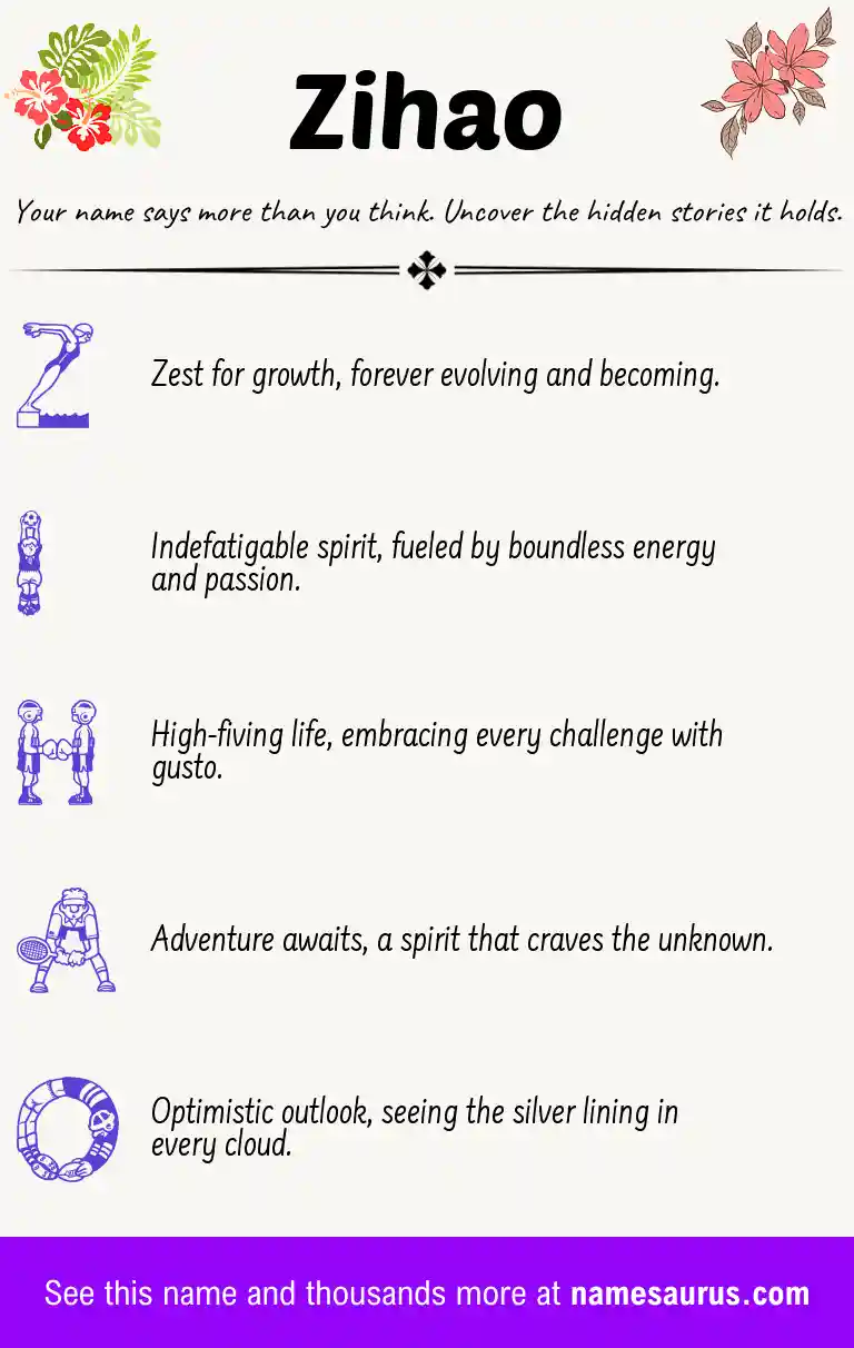 Acrostic poem about Zihao.