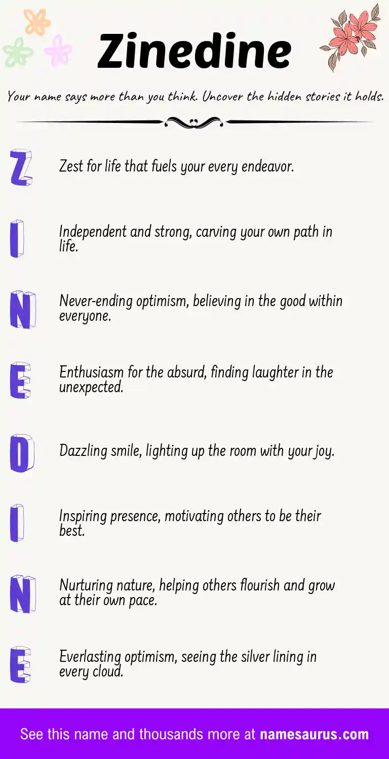 Acrostic poem about Zinedine.