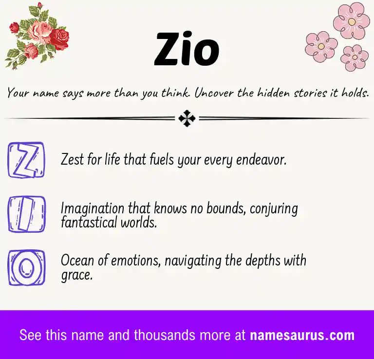 Acrostic poem about Zio.