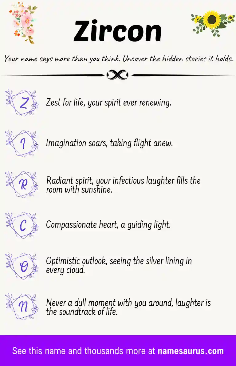 Acrostic poem about Zircon.